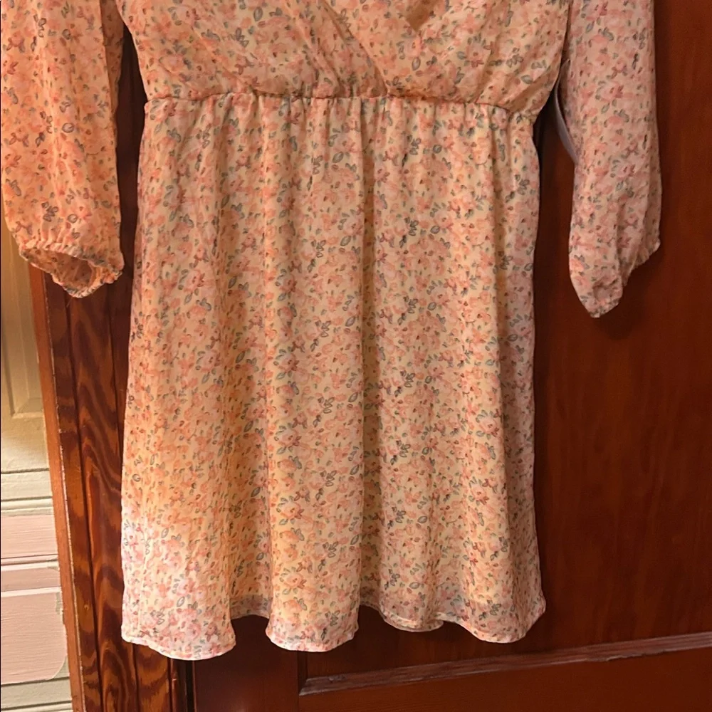 Floral Wrap-Front Mini Dress - Picture 3 of 12